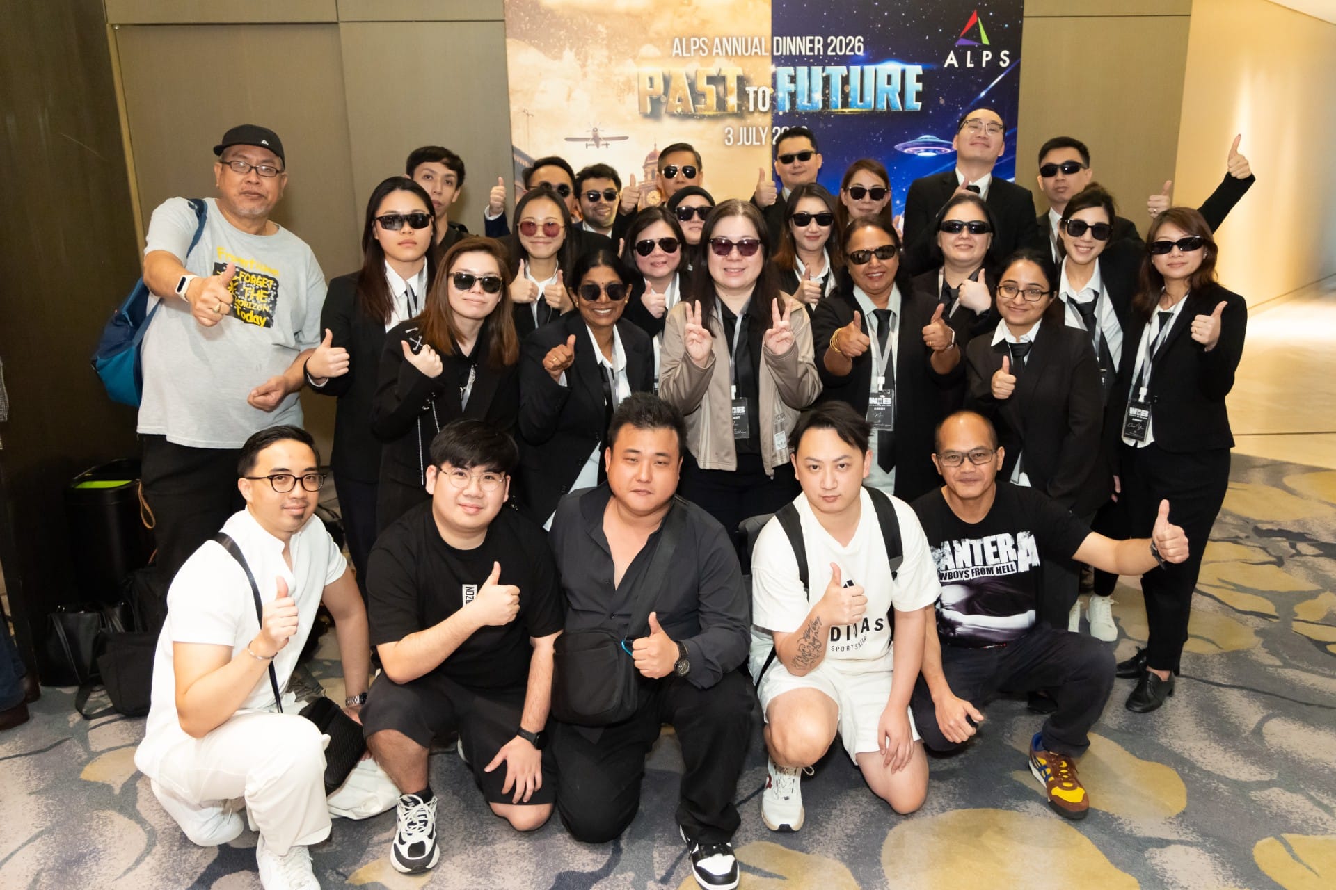 Photo of 27 ALPS staff taken at ALPS Anniversary Dinner